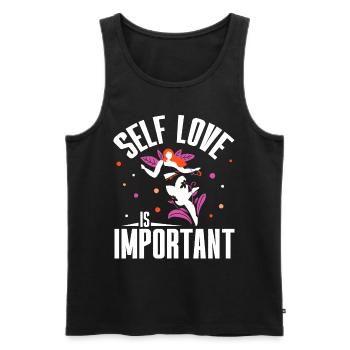 Selbstliebe Ist Wichtig Positiv Eigenliebe Süß - Männer Premium Bio Tank Top - Schwarz - Vorne - AI Model Male 178 light (178cm)
