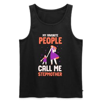 Meine Lieblingsmenschen Nennen Mich Stiefmutter - Männer Premium Bio Tank Top - Schwarz - Vorne - AI Model Male 178 light (178cm)
