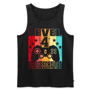 4 Jahre Geburtstagsshirt Jungs Zocker Gamer 4. - Männer Premium Bio Tank Top - Schwarz - Vorne - Michal (187cm)
