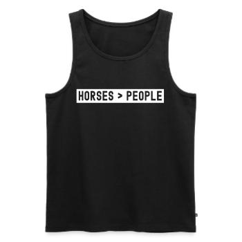 Horses > People Riding stable Horse Rider Riding - Men's Premium Organic Tank Top - black - Front - Michal (187cm)