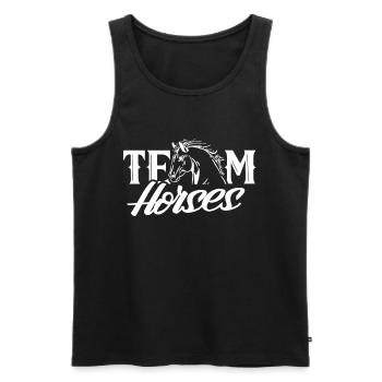 Team Pferde Reiten Pferd Reiter Reiterhof - Männer Premium Bio Tank Top - Schwarz - Vorne - Michal (187cm)