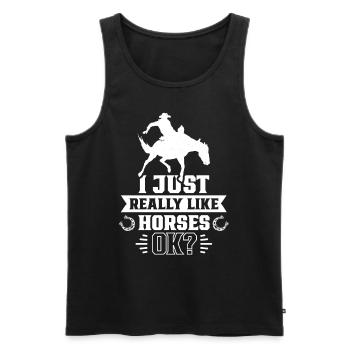 I just like horses very much rider horse riding - Men's Premium Organic Tank Top - black - Front - AI Model Male 178 light (178cm)