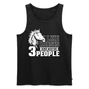 Ich Mag Pferde Und Vielleicht 3 Menschen Pferd - Männer Premium Bio Tank Top - Schwarz - Vorne - Michal (187cm)