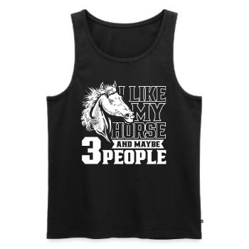 Ich Mag Pferde Und Vielleicht 3 Menschen Pferd - Männer Premium Bio Tank Top - Schwarz - Vorne - Michal (187cm)