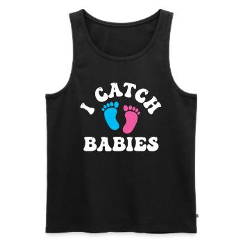 Ich Fange Babies Hebamme Hebammen Geburtshilfe - Männer Premium Bio Tank Top - Schwarz - Vorne - AI Model Male 178 light (178cm)