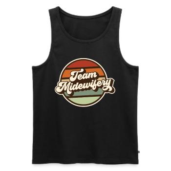 Team Obstetrics Midwife Midwives Profession Sayings - Men's Premium Organic Tank Top - black - Front - Michal (187cm)