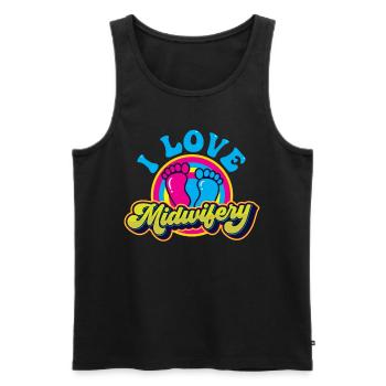Ich Liebe Hebammenwesen Geburtshilfe Hebamme Beruf - Männer Premium Bio Tank Top - Schwarz - Vorne - AI Model Male 178 light (178cm)