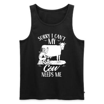 Kann Nicht Meine Kuh Braucht Mich Kühe Milchkuh - Männer Premium Bio Tank Top - Schwarz - Vorne - AI Model Male 178 light (178cm)