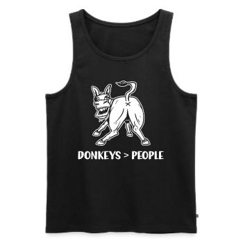 Donkey > People Animal Farm Lovers Sweet - Men's Premium Organic Tank Top - black - Front - AI Model Male 178 light (178cm)