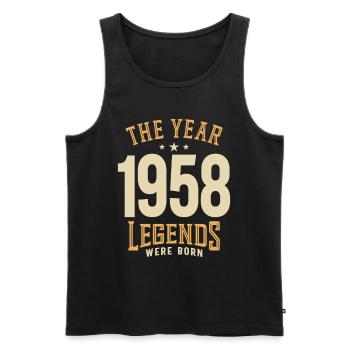 The Year 1958 65th Birthday - Men's Premium Organic Tank Top - black - Front - AI Model Male 178 light (178cm)
