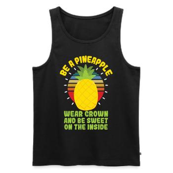 Be A Pineapple Wear Crown And Be Sweet - Men's Premium Organic Tank Top - black - Front - AI Model Male 178 light (178cm)