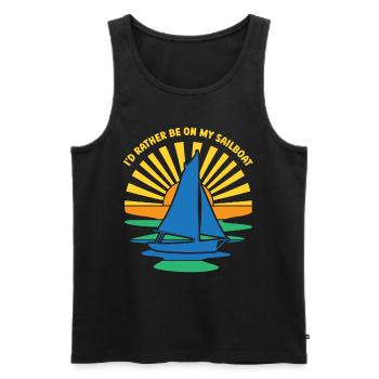 I would rather be sailing on my sailboat - Men's Premium Organic Tank Top - black - Front - Michal (187cm)
