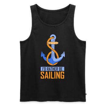 I would rather sail sailboat captain - Men's Premium Organic Tank Top - black - Front - Michal (187cm)