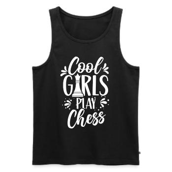 Coole Mädchen Spielen Schach Schachspieler - Männer Premium Bio Tank Top - Schwarz - Vorne - AI Model Male 178 light (178cm)