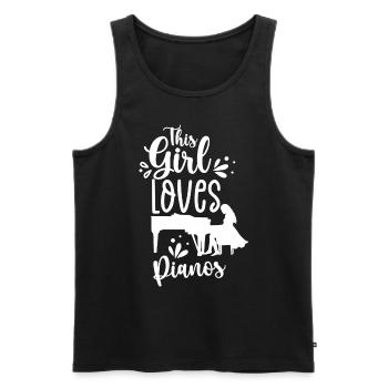 Dieses Mädchen Liebt Klaviere Klavier Spieler - Männer Premium Bio Tank Top - Schwarz - Vorne - Michal (187cm)
