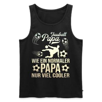 Fussballer Fussball Papa Vater Vatertag - Männer Premium Bio Tank Top - Schwarz - Vorne - Michal (187cm)