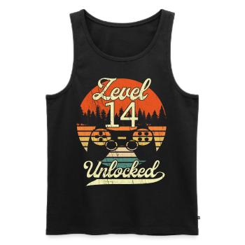 Level 14 Unlocked Men Gamer 14 Birthday Gamer - Men's Premium Organic Tank Top - black - Front - Michal (187cm)