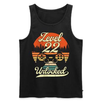 Level 22 Unlocked Männer Gamer 22 Geburtstag Gamer - Männer Premium Bio Tank Top - Schwarz - Vorne - AI Model Male 178 light (178cm)