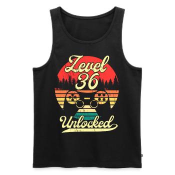 Level 36 Unlocked Men Gamer 36 Birthday Gamer - Men's Premium Organic Tank Top - black - Front - AI Model Male 178 light (178cm)