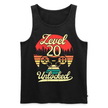 Level 20 Unlocked Men Birthday Level 20 - Men's Premium Organic Tank Top - black - Front - AI Model Male 178 light (178cm)