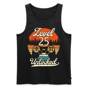 Niveau 25 Hommes Débloqués Gamer 25 Birthday Gamer - Débardeur bio Premium Homme - noir - Devant - Michal (187cm)