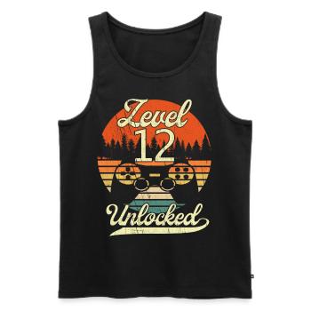 Level 12 Unlocked Männer Jungs Gamer 12 - Männer Premium Bio Tank Top - Schwarz - Vorne - Michal (187cm)