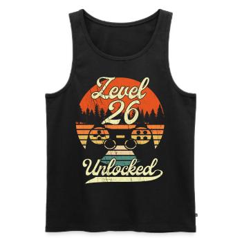 Level 26 Unlocked Männer Gamer 26 Geburtstag Gamer - Männer Premium Bio Tank Top - Schwarz - Vorne - AI Model Male 178 light (178cm)