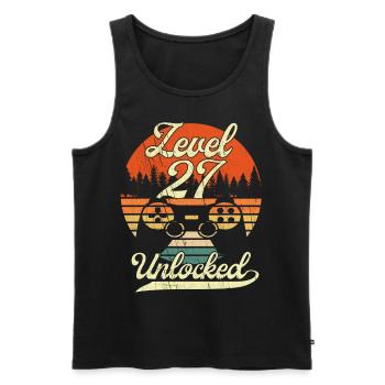Level 27 Unlocked Men Gamer 27 Birthday Gamer - Men's Premium Organic Tank Top - black - Front - Michal (187cm)