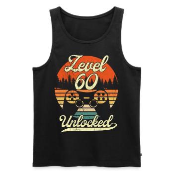 Level 60 Unlocked Men Gamer 60 Birthday Gamer - Men's Premium Organic Tank Top - black - Front - AI Model Male 178 light (178cm)