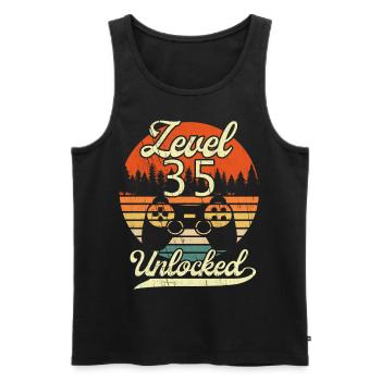 Level 35 Unlocked Men Gamer 35 Birthday Gamer - Men's Premium Organic Tank Top - black - Front - Michal (187cm)