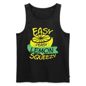Sweet As Lemon Vintage - Men's Premium Organic Tank Top - black - Front - AI Model Male 178 light (178cm)