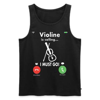 Violine Musik Geige Violinspieler Musikerin - Männer Premium Bio Tank Top - Schwarz - Vorne - AI Model Male 178 light (178cm)