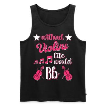 Violine Musik Geige Violinspieler Musikerin - Männer Premium Bio Tank Top - Schwarz - Vorne - AI Model Male 178 light (178cm)