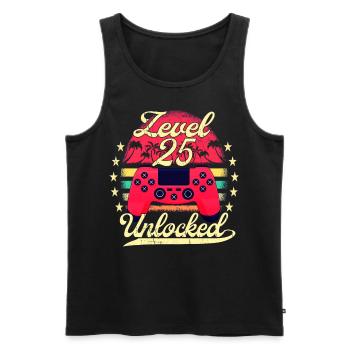 Level 25 Unlocked Männer Gamer Geburtstag Level - Männer Premium Bio Tank Top - Schwarz - Vorne - Michal (187cm)