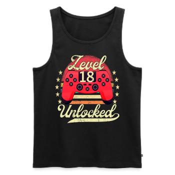 Level 18 Unlocked Männer Gamer Geburtstag Level - Männer Premium Bio Tank Top - Schwarz - Vorne - Michal (187cm)