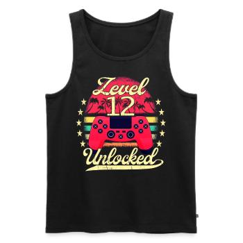 Level 12 Unlocked Teenager Video Gamer 12. - Männer Premium Bio Tank Top - Schwarz - Vorne - AI Model Male 178 light (178cm)