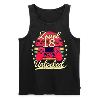 Level 18 Unlocked Männer Gamer Geburtstag Level - Männer Premium Bio Tank Top - Schwarz - Vorne - Michal (187cm)