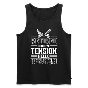 In retirement Goodbye Tension Hello Pension Police - Men's Premium Organic Tank Top - black - Front - Michal (187cm)