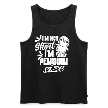 Je ne suis pas petit Je suis de la taille d’un pingouin Pingouin - Débardeur bio Premium Homme - noir - Devant - AI Model Male 178 light (178cm)