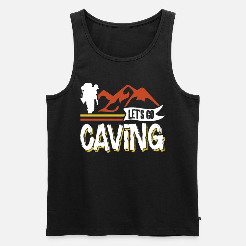 Allons à Cave Cave Caving - Débardeur bio Premium Homme - noir