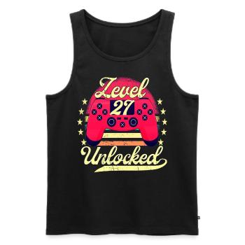 Level 27 Unlocked Männer Gamer Geburtstag Level - Männer Premium Bio Tank Top - Schwarz - Vorne - Michal (187cm)