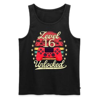 Level 16 Unlocked Teen Video Gamer 16. - Men's Premium Organic Tank Top - black - Front - Michal (187cm)