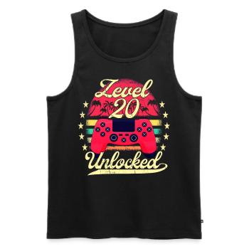 Level 20 Unlocked Men Birthday Level 20 - Men's Premium Organic Tank Top - black - Front - AI Model Male 178 light (178cm)