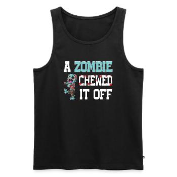 Ein Zombie kaute es ab Amputierter Wortspiel - Männer Premium Bio Tank Top - Schwarz - Vorne - Michal (187cm)