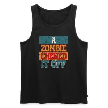 Ein Zombie kaute es ab Künstliches Bein Block - Männer Premium Bio Tank Top - Schwarz - Vorne - AI Model Male 178 light (178cm)