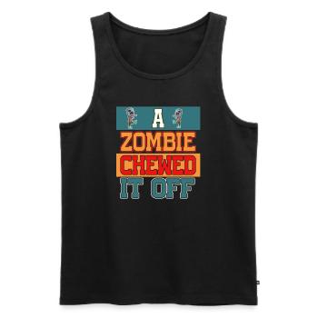 Ein Zombie kaute es ab Prothese Chirurgie bunten - Männer Premium Bio Tank Top - Schwarz - Vorne - AI Model Male 178 light (178cm)