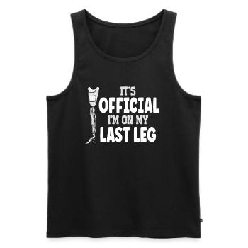 Es ist offiziell Ich bin auf meinem letzten Bein - Männer Premium Bio Tank Top - Schwarz - Vorne - AI Model Male 178 light (178cm)
