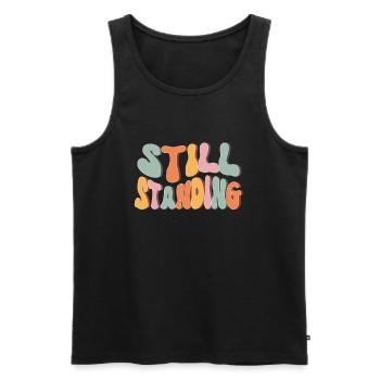 Mächtige, immer noch stehende Retro-Beinamputierte - Männer Premium Bio Tank Top - Schwarz - Vorne - AI Model Male 178 light (178cm)