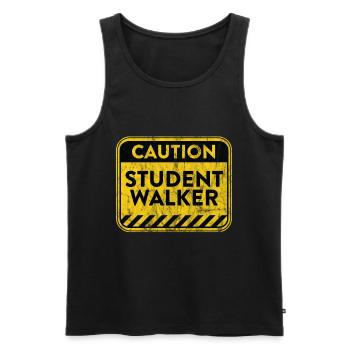 Student Walker Amputierter Bein Warnzeichen - Männer Premium Bio Tank Top - Schwarz - Vorne - Michal (187cm)