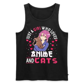 Anime Girl. Anime Merch. Otaku Manga - Männer Premium Bio Tank Top - Schwarz - Vorne - Michal (187cm)